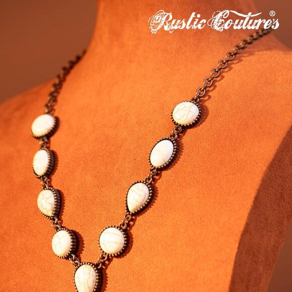 Rustic Couture's Western Necklace Earrings Jewelry Set for Women - Picture 3 of 7